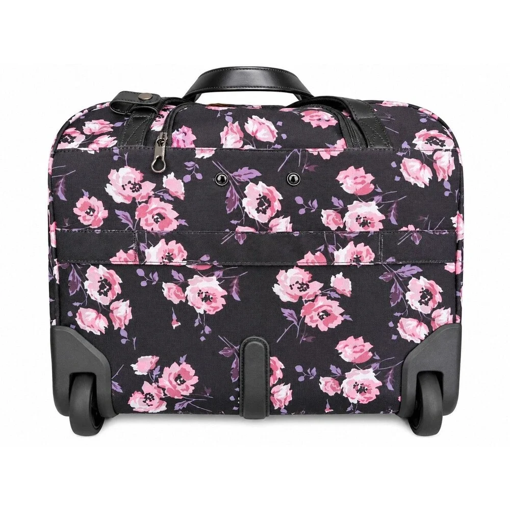 KROSER Rolling Laptop Bag Briefcase Floral 15.6